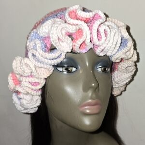 Crochet ruffle hat